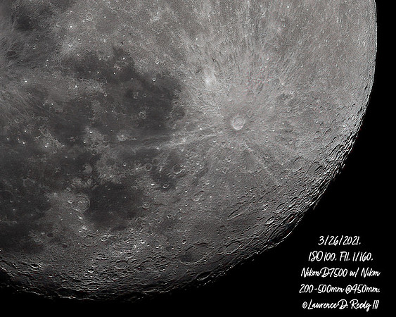 The moon is one of my favorite objects to shoot.  This photo has exceptional detail.