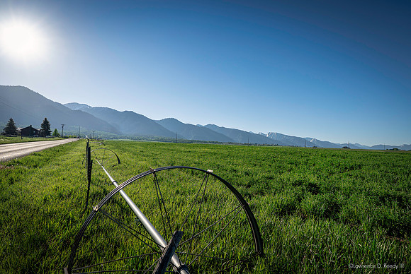 Irrigation Wheel at Sunrise – Alpine, Wyoming